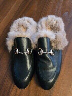 Fur Lined Mules...hardly Worn.